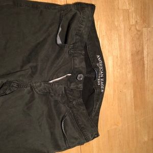 Army green skinny jeans American Eagle